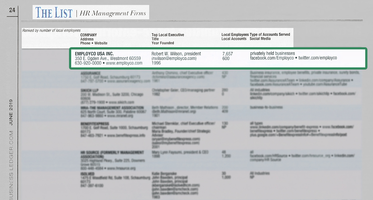 Daily Herald - HR Management Firms List