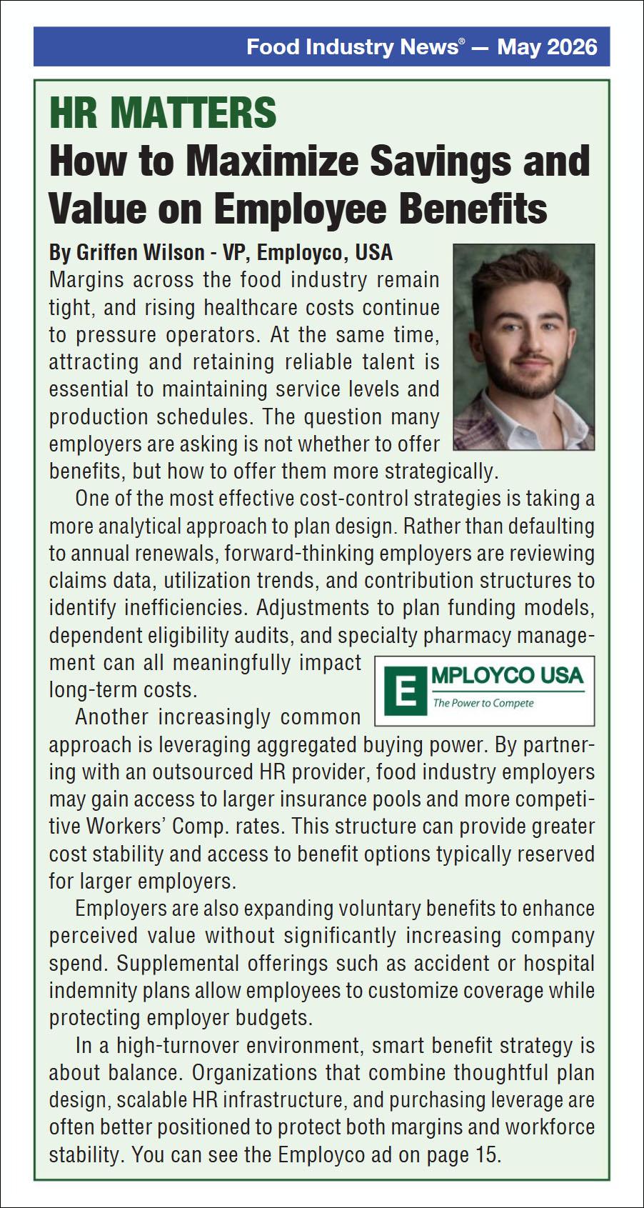 (Food Industry News) How to Maximize Savings and Value on Employee Benefits