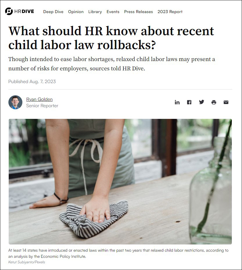 What Should HR Know About Recent Child Labor Law Rollbacks?