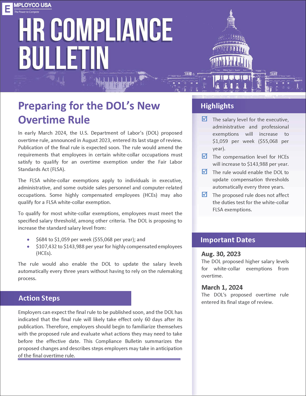 HR Compliance Bulletin: Preparing for the DOL’s New Overtime Rule