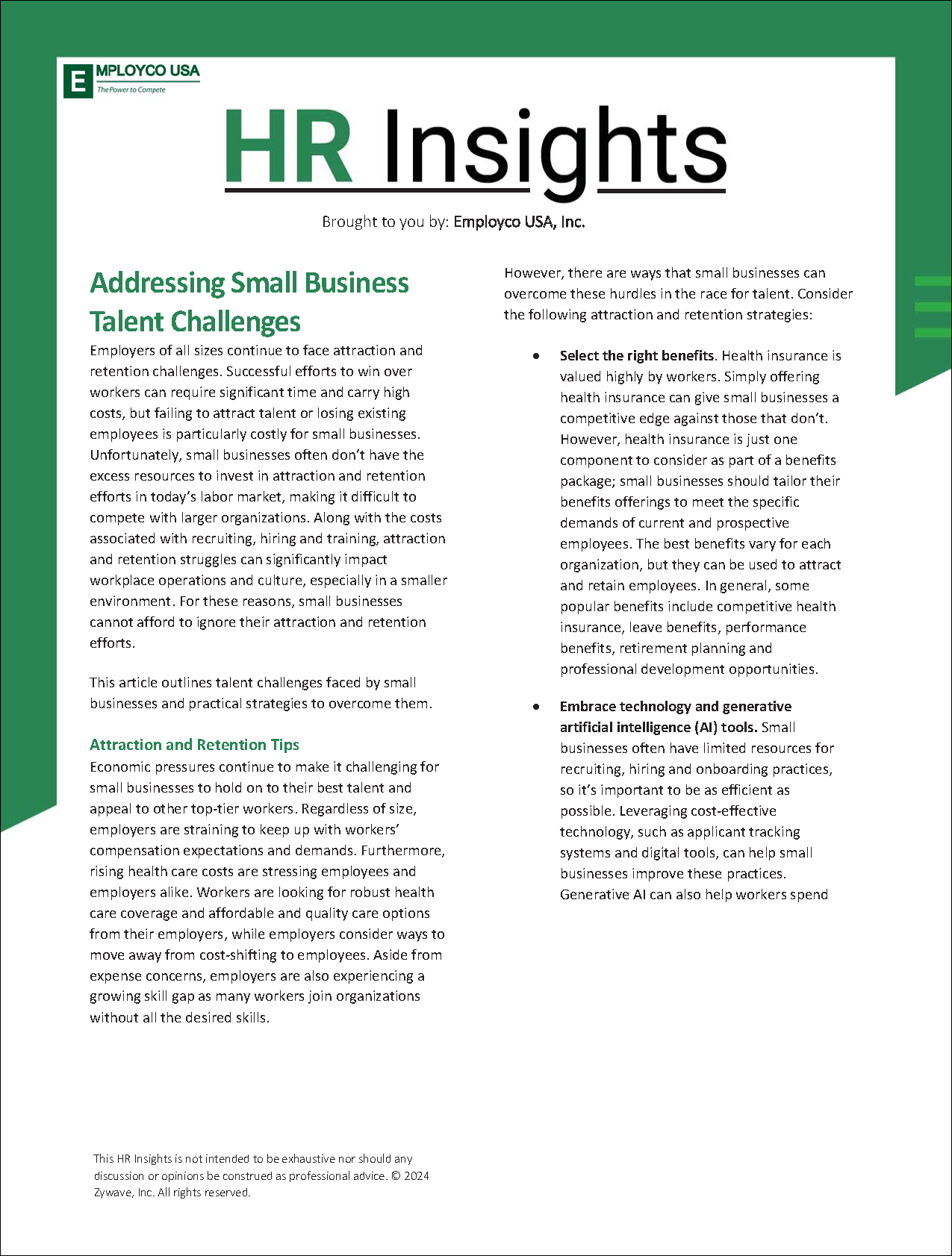 HR Insights: Addressing Small Business Talent Challenges