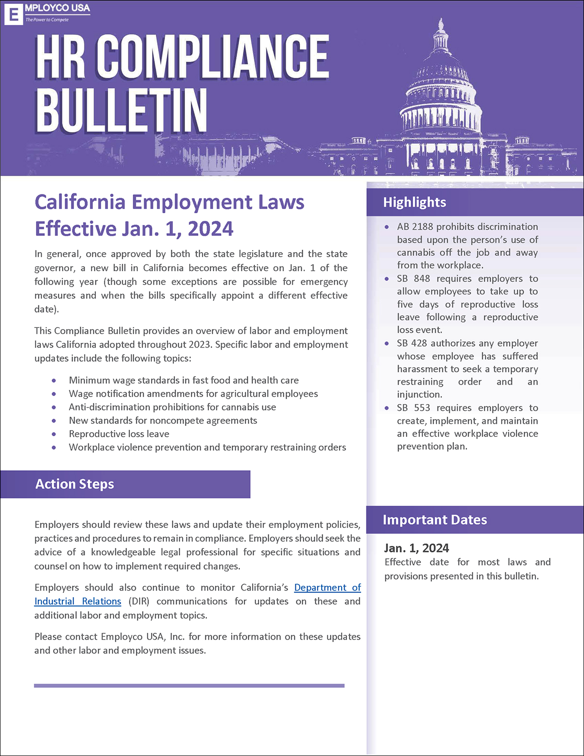 California Compliance Bulletin