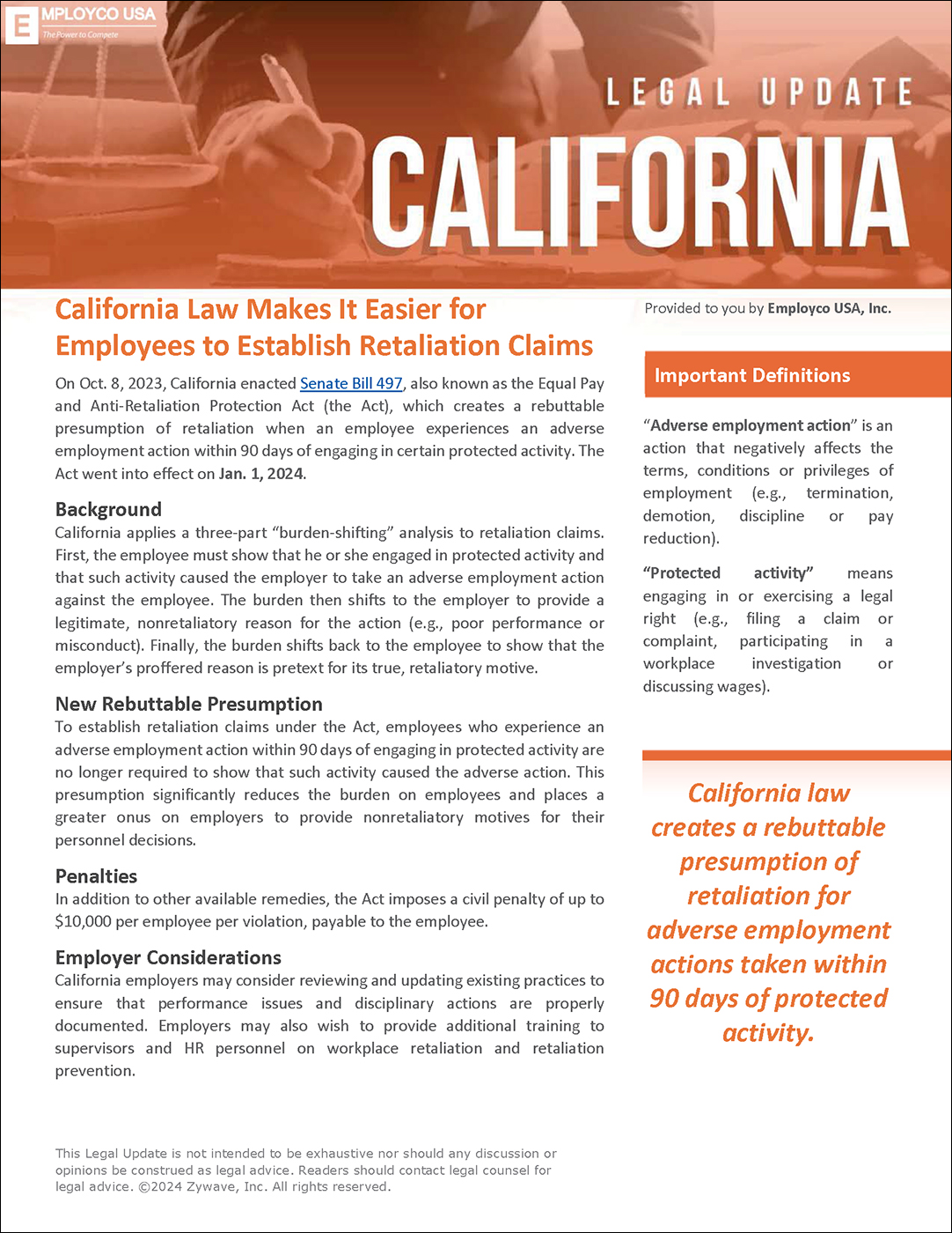California Legal Update