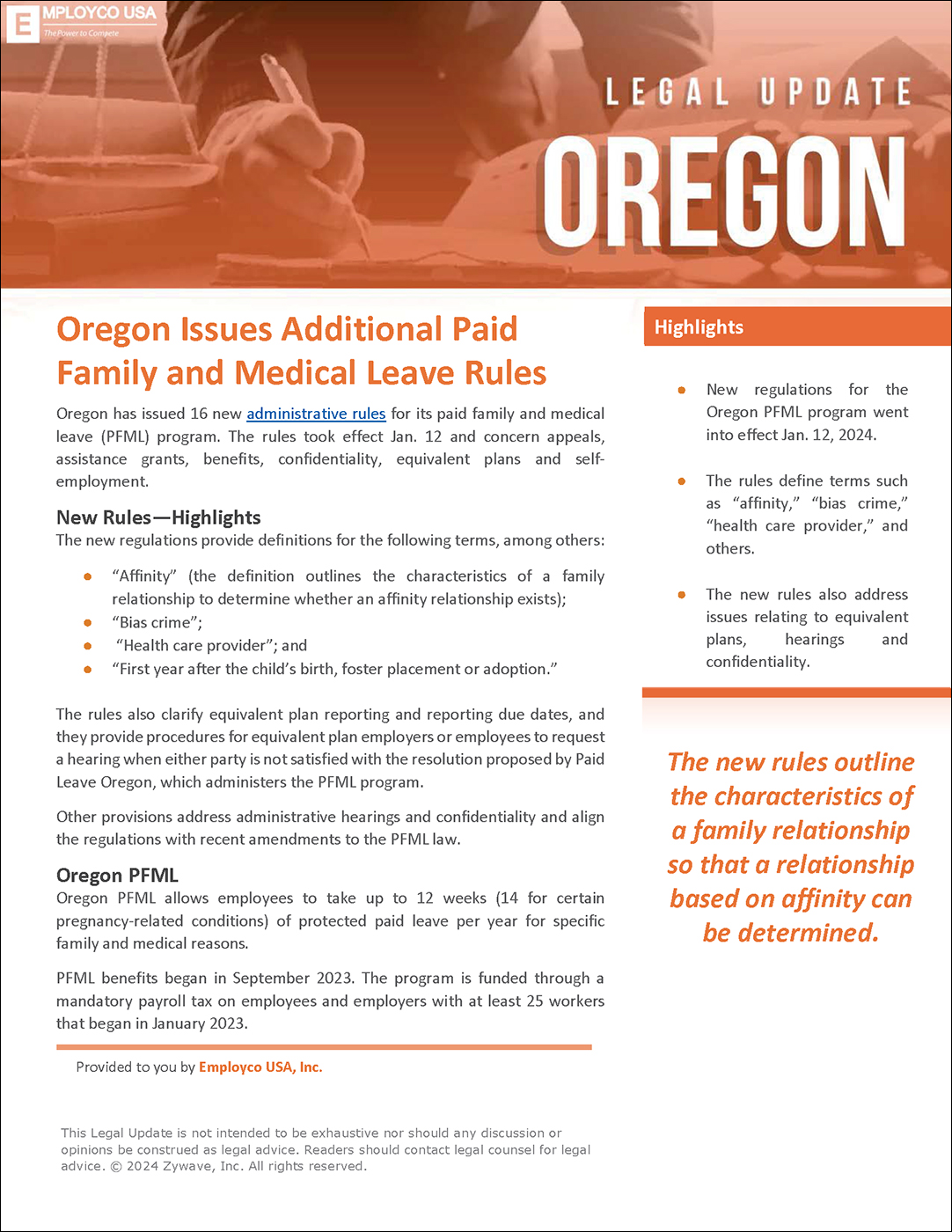 Oregon Legal Update