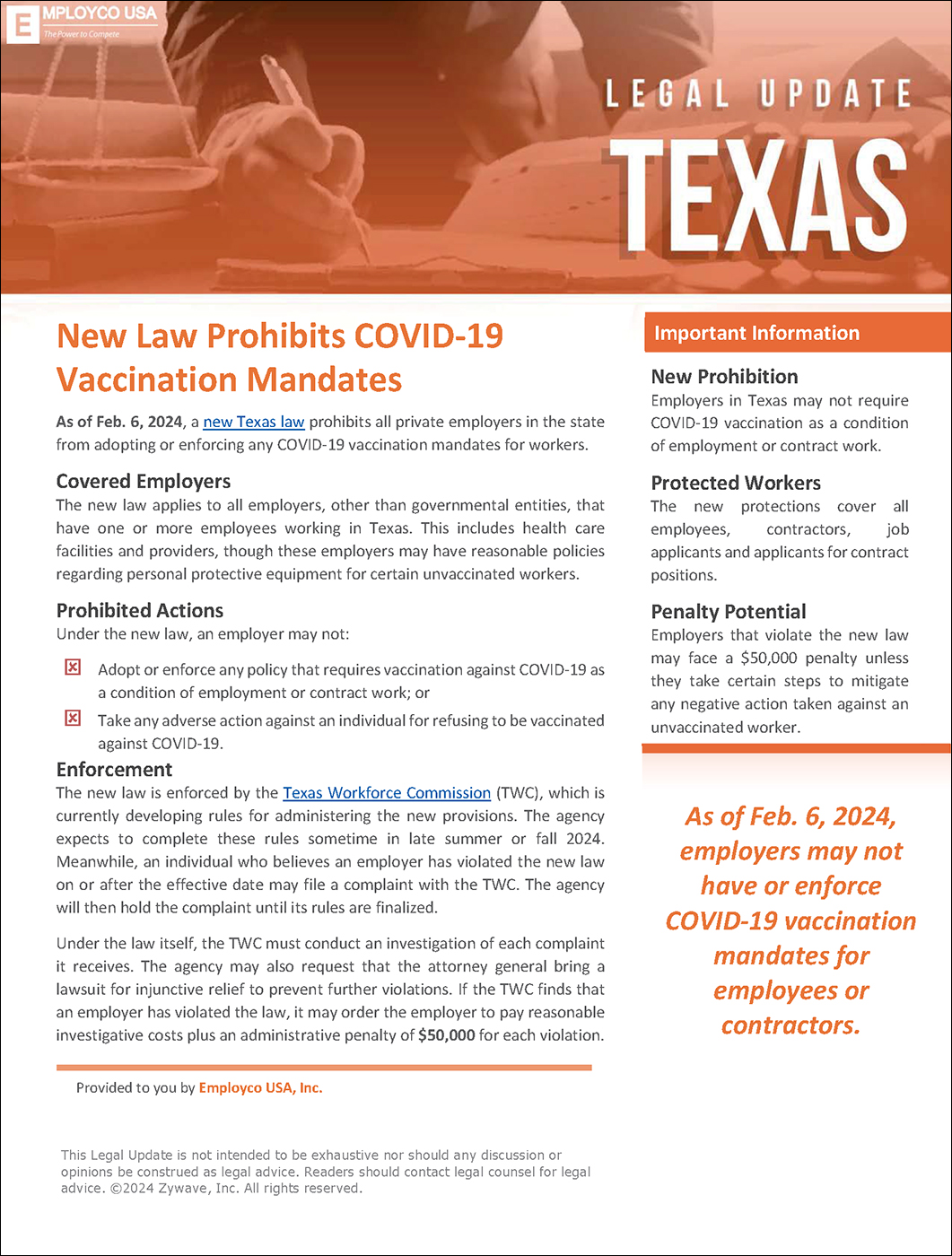 Texas Legal Update