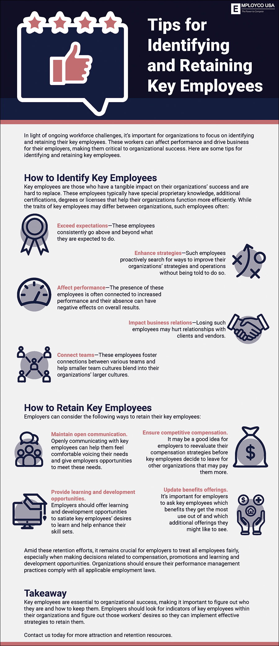 Identifying and Retaining Key Employees Infographic