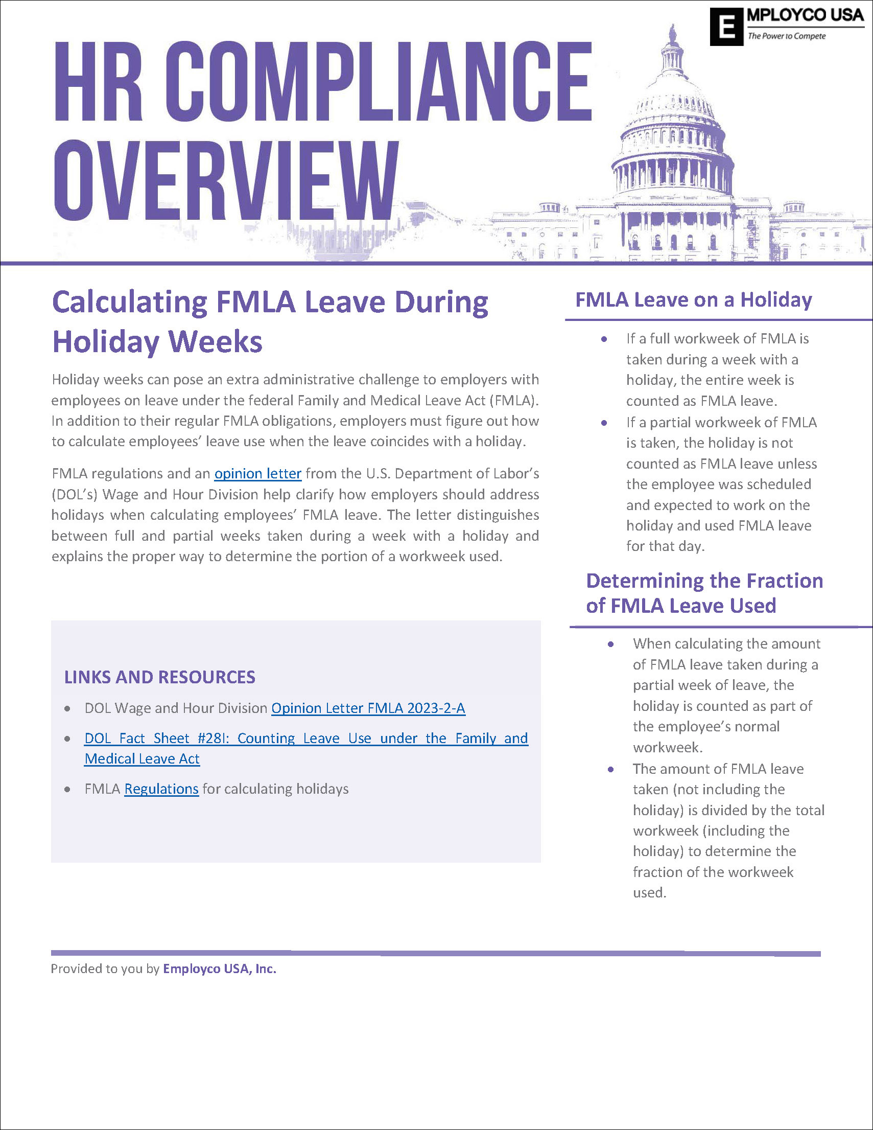 Calculating FMLA Leave During Holidays