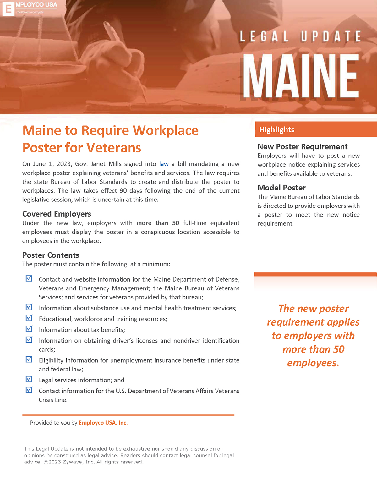 Maine Legal Update