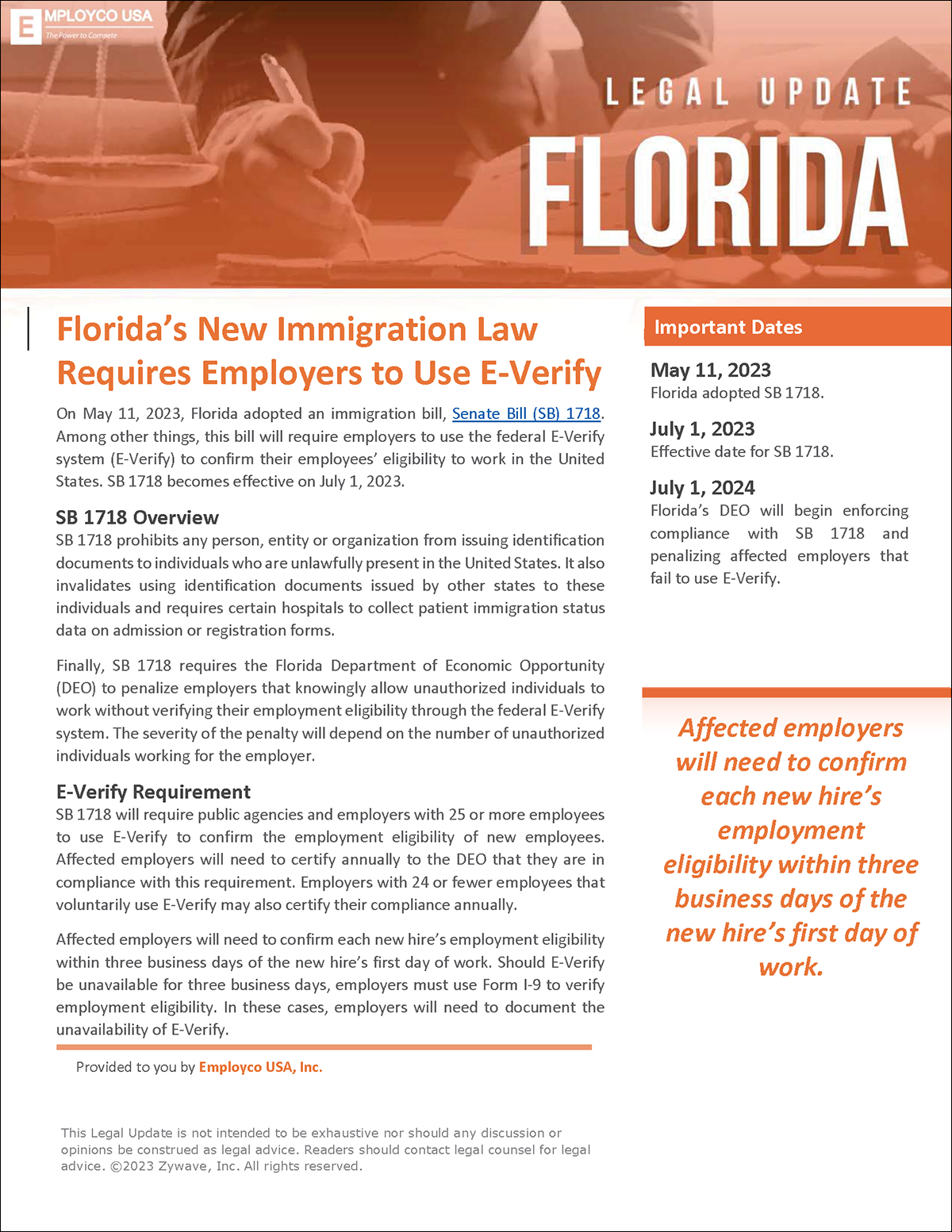 Legal Update: Florida