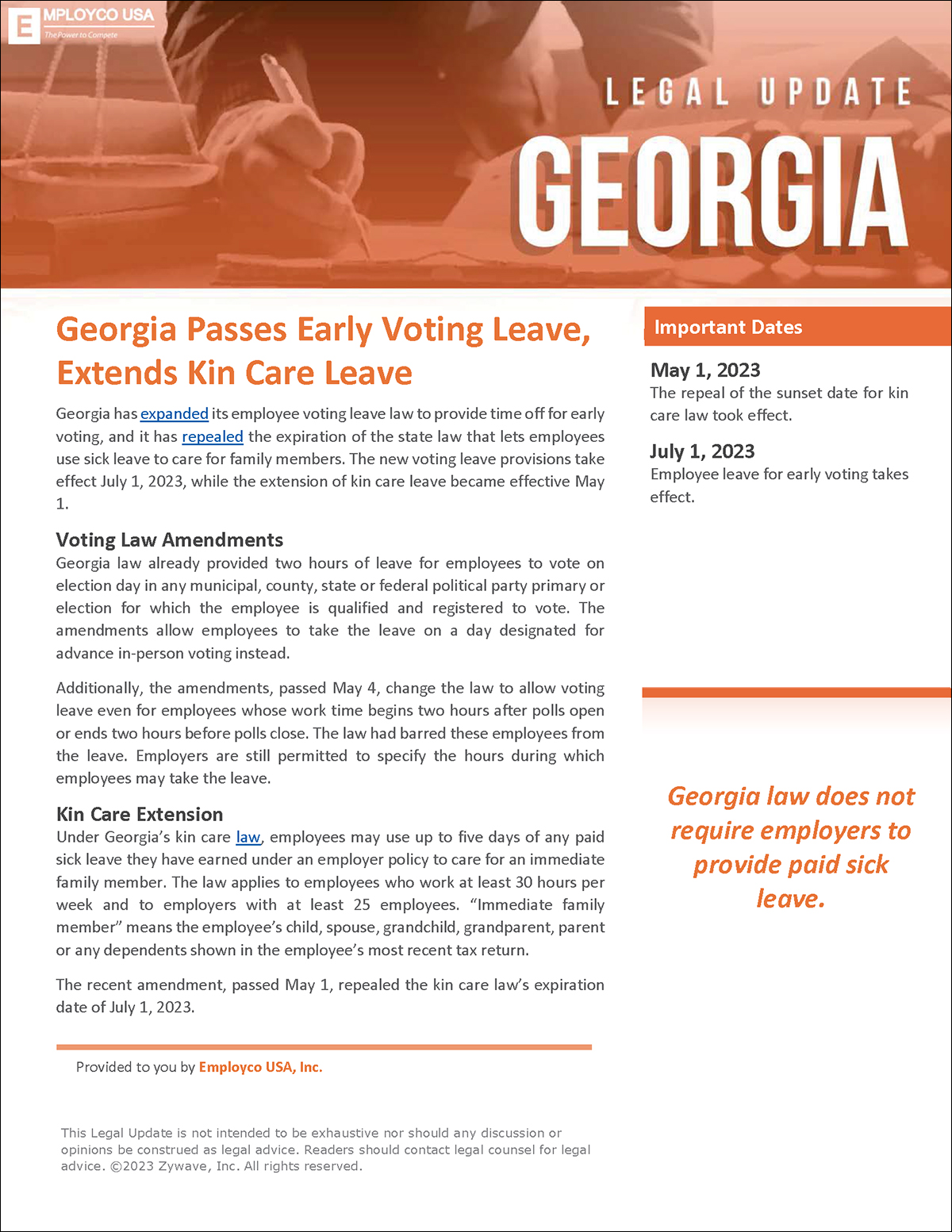 Legal Update: Georgia