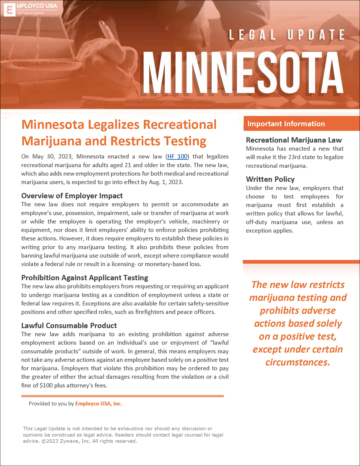 Legal Update 3: Minnesota