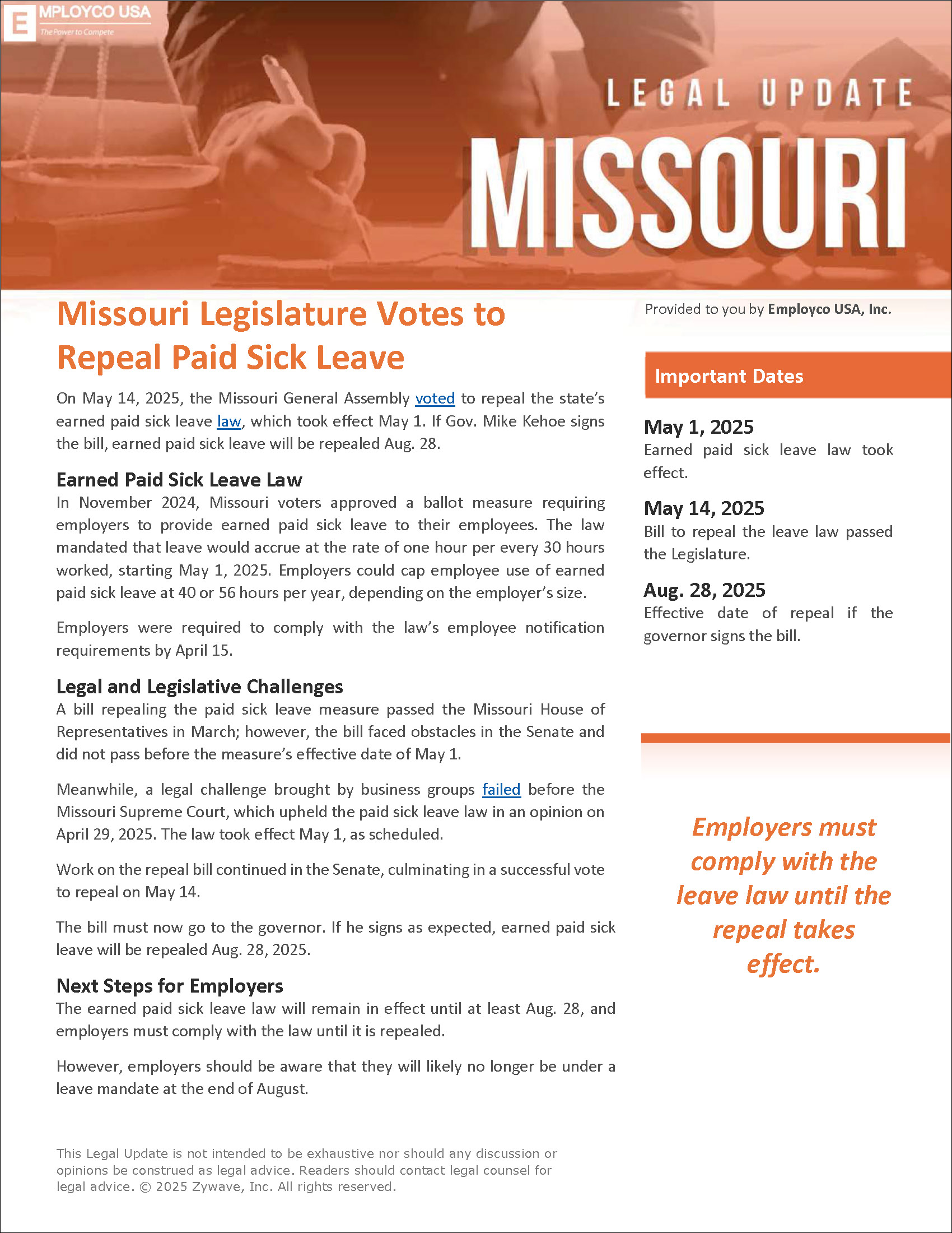 Missouri Legal Update