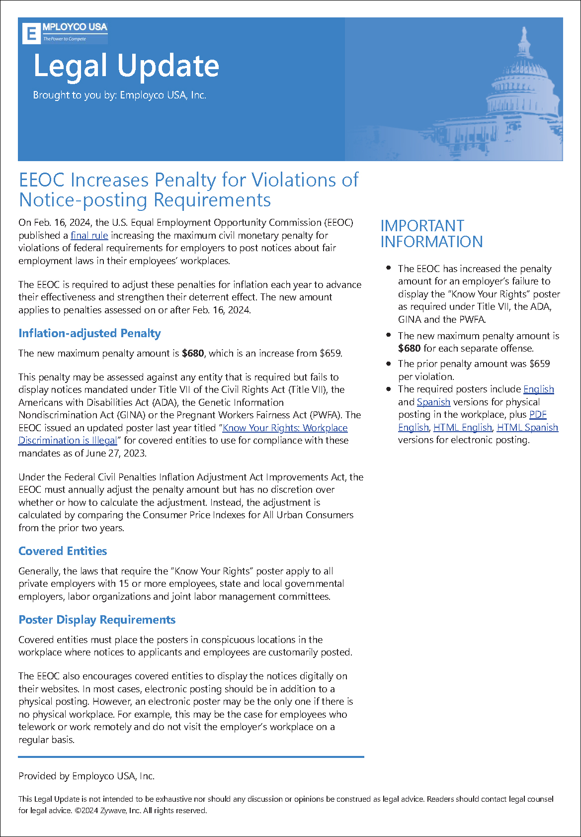 EEOC Posting Legal Update