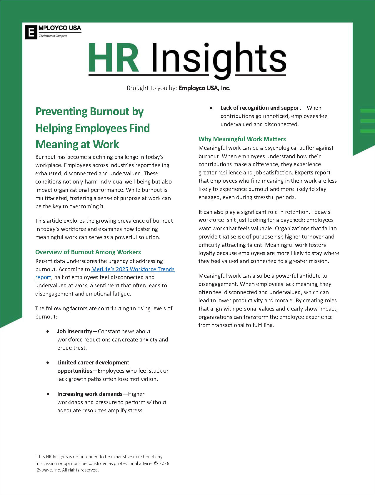 Preventing Burnout by Helping Employees Find Meaning at Work