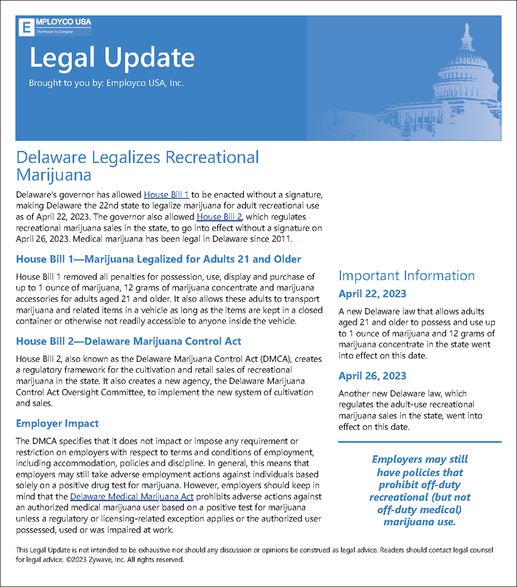 Legal Update: Delaware