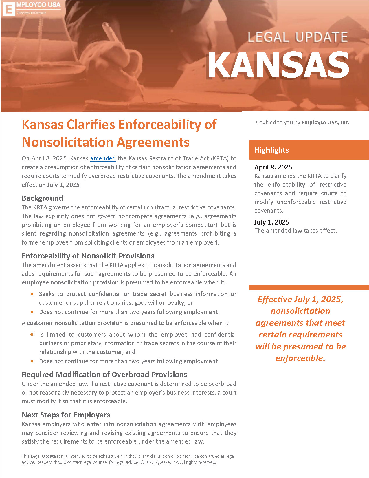 Kansas Legal Update