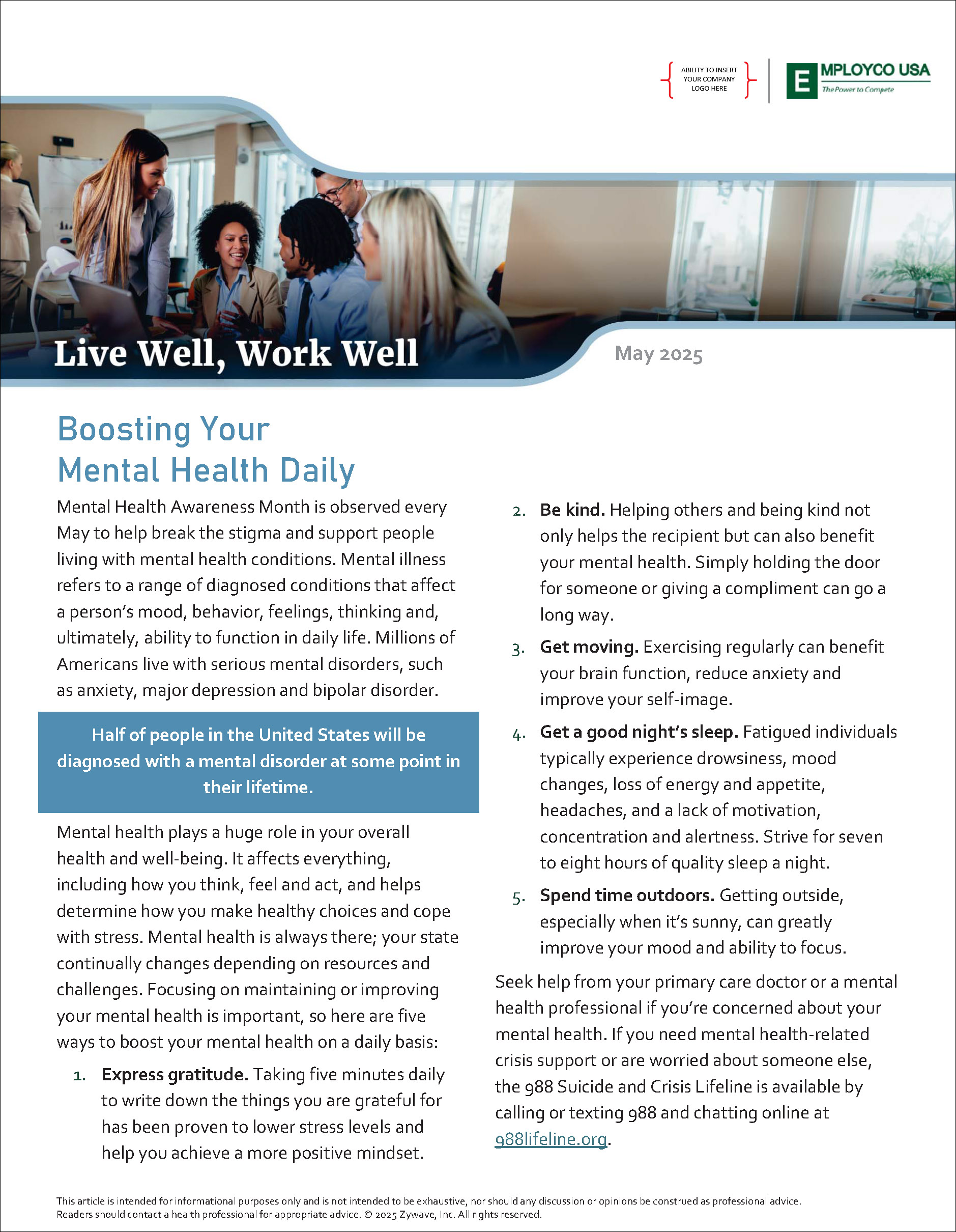Live Well, Work Well Newsletter – May 2025