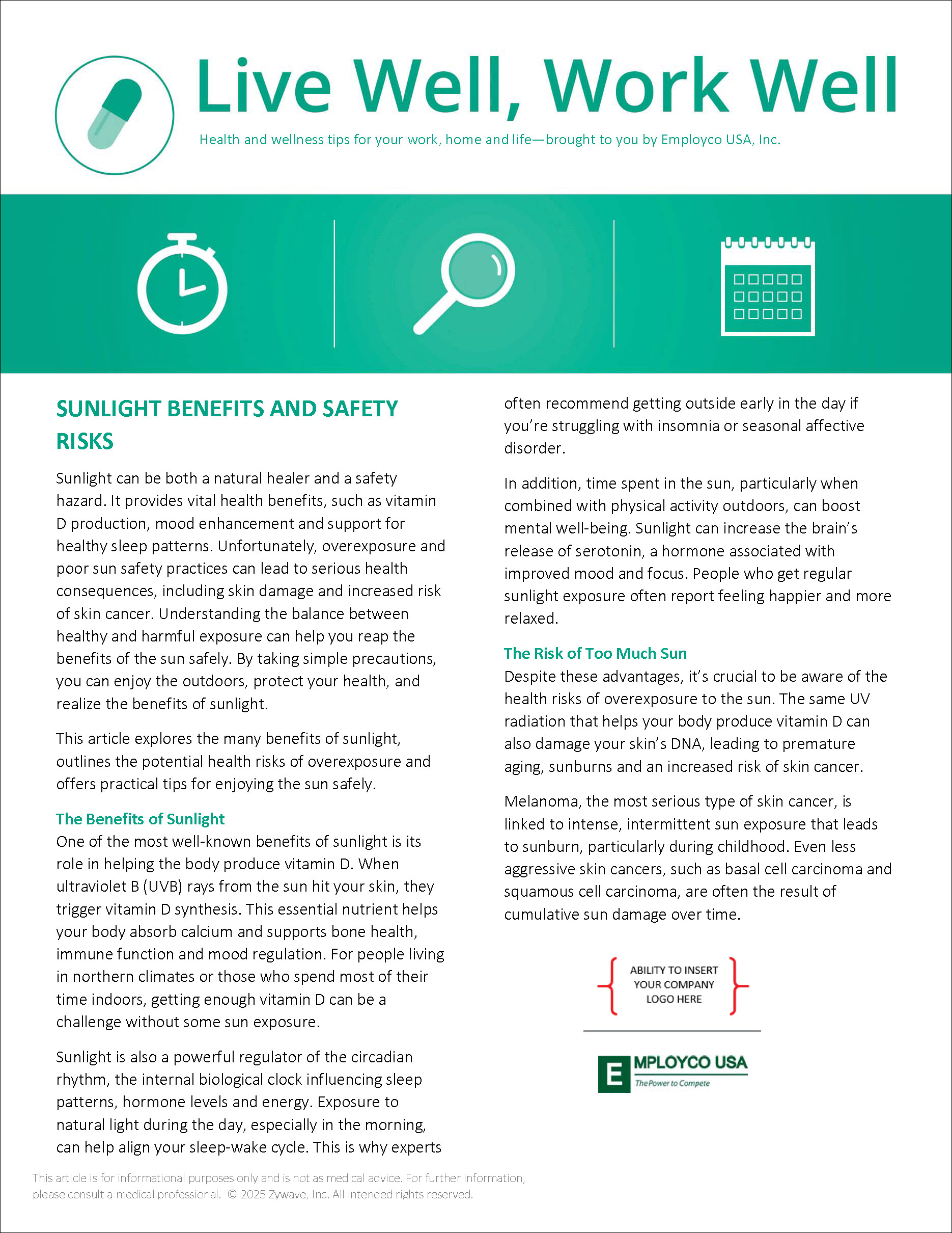 Sunlight Benefits and Safety Risks