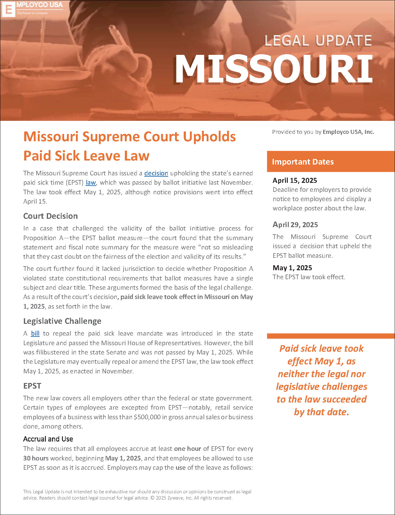 Missouri Legal Update