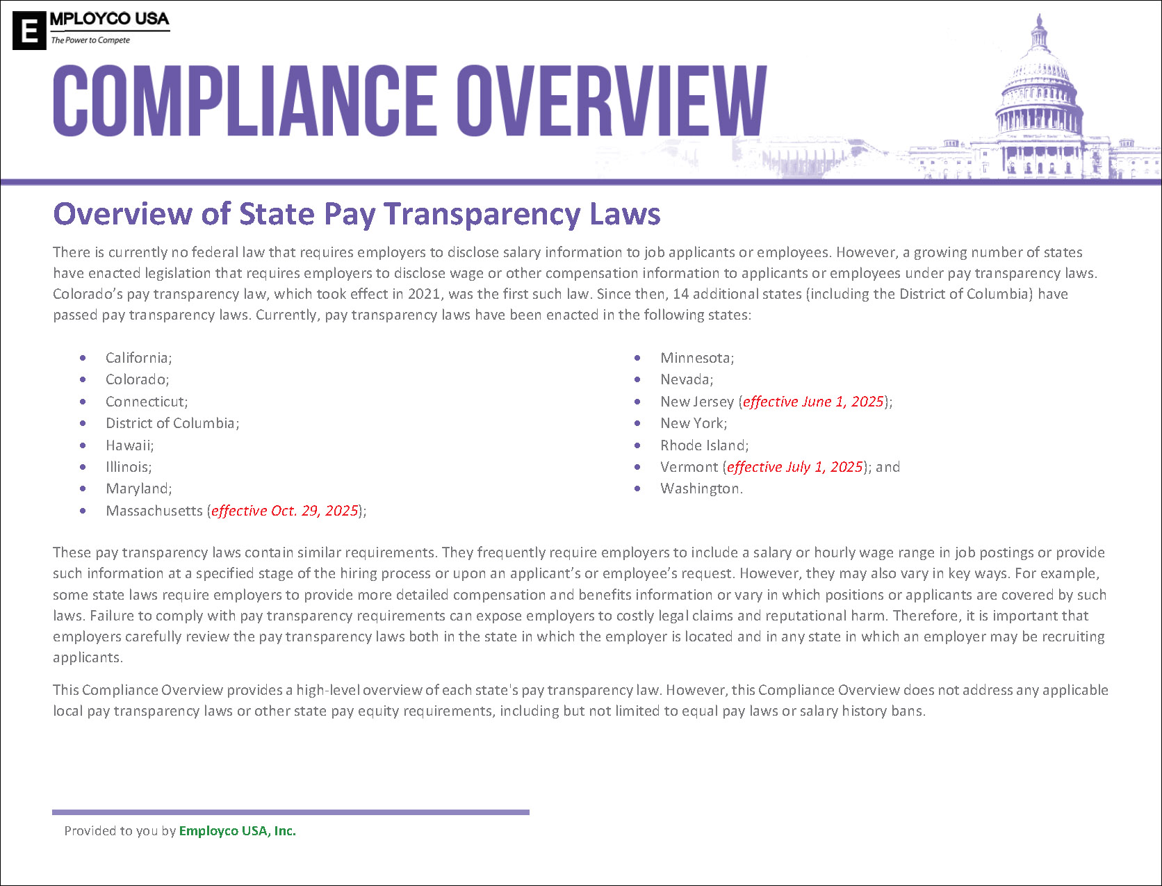 Compliance Overview