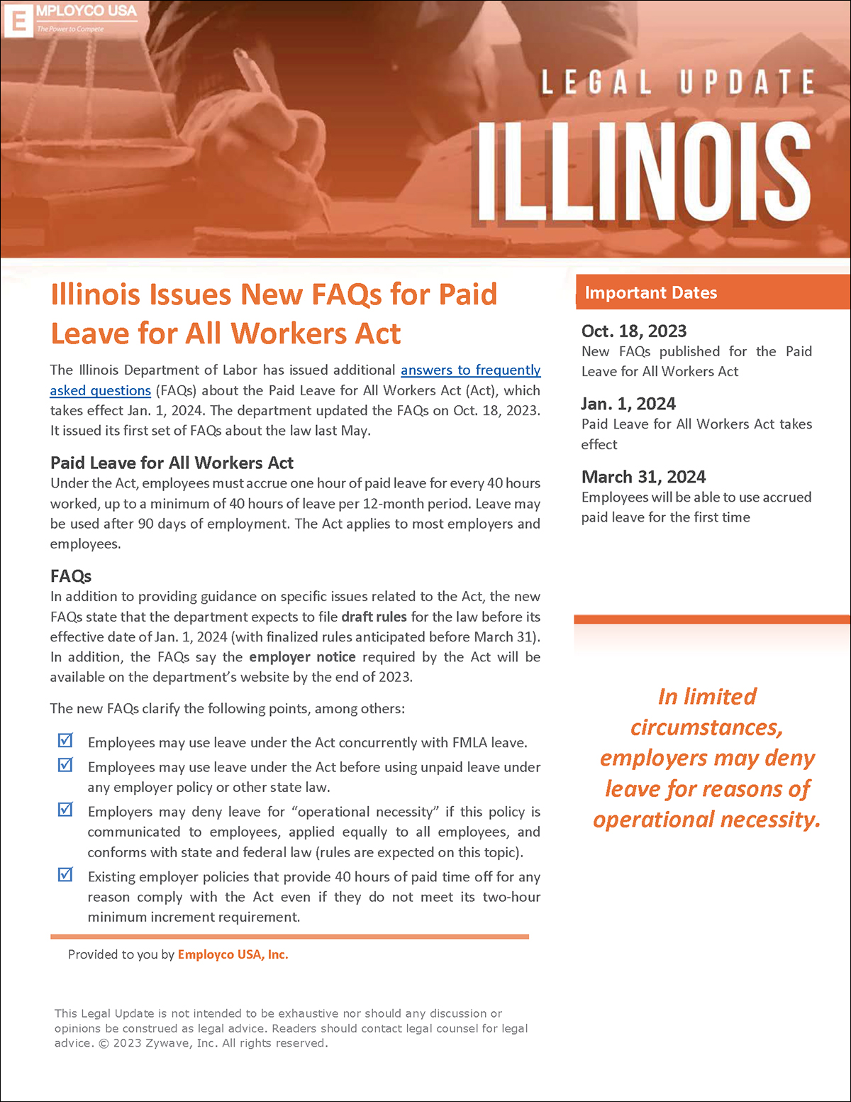 Illinois Legal Update