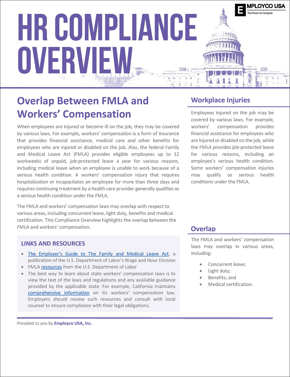 HR Compliance Overview: Overlap Between FMLA and Workers’ Compensation