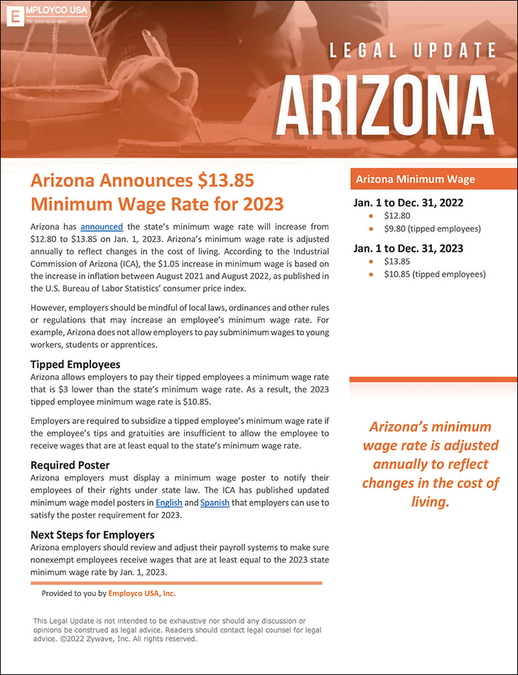 Legal Update Arizona PDF
