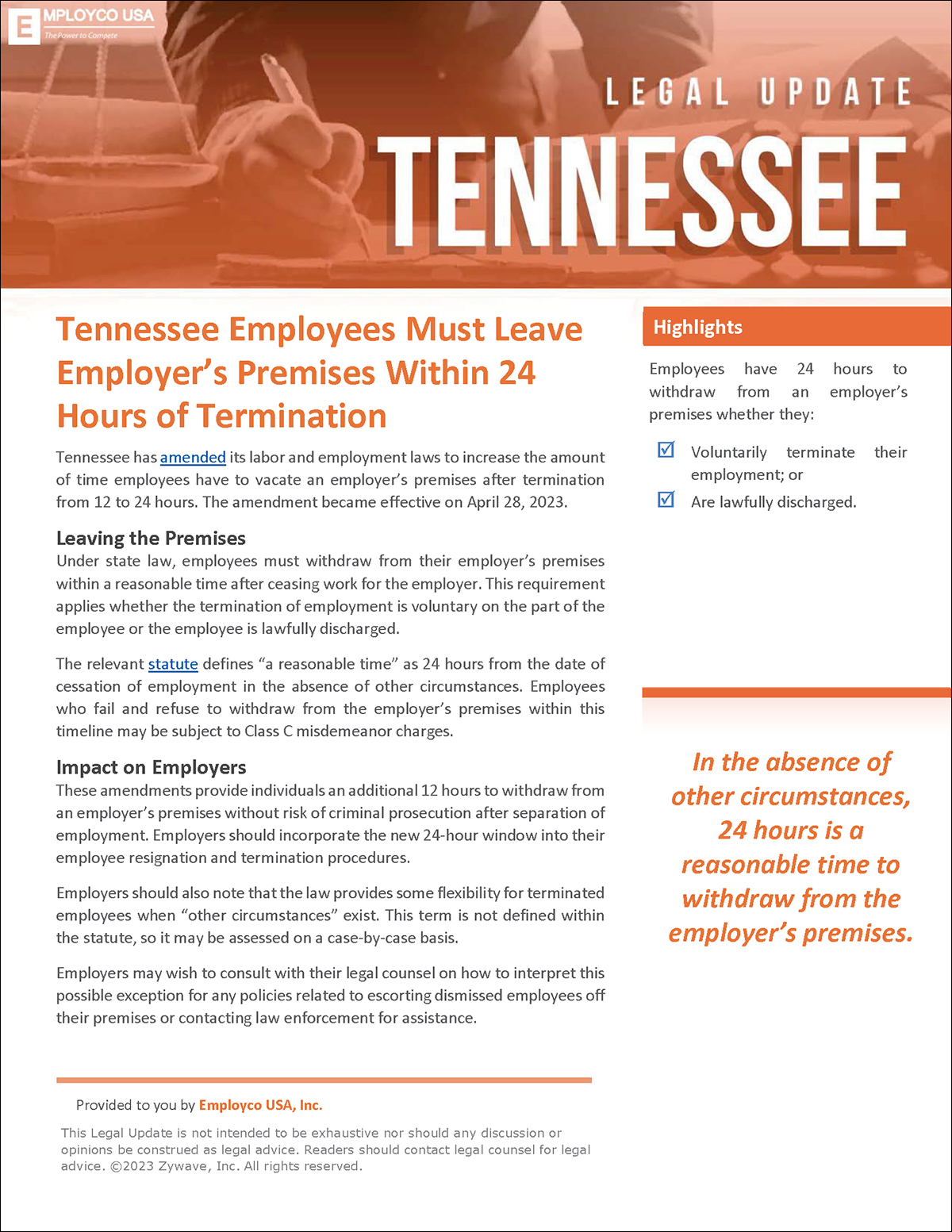 Legal Update: Tennessee