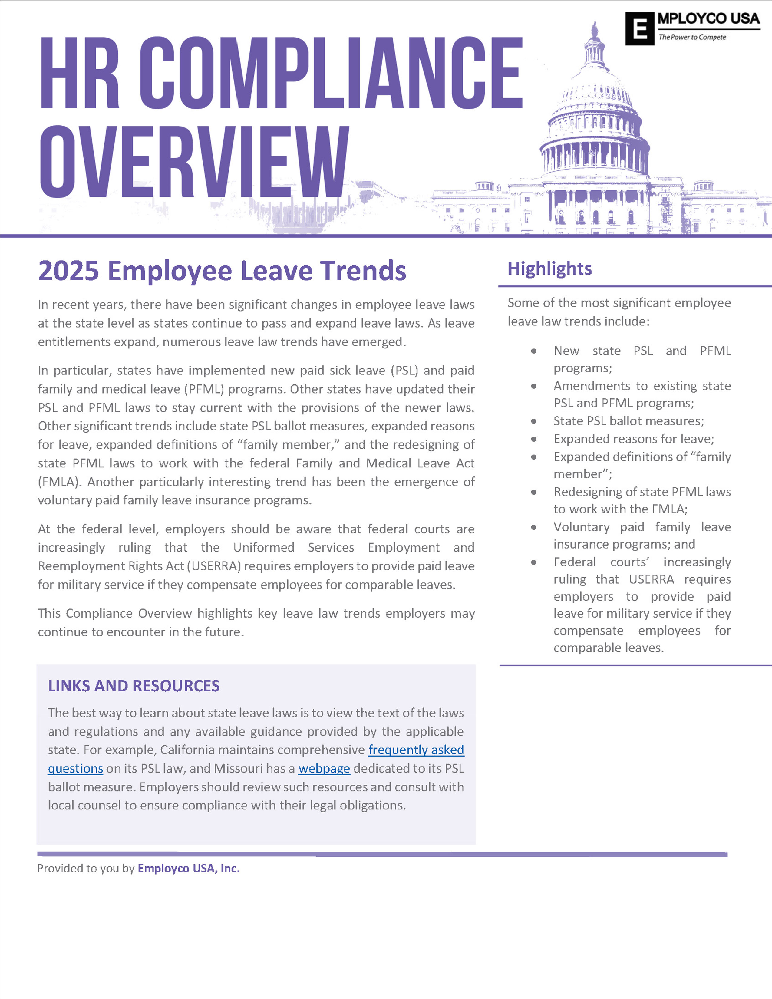HR Compliance: 2025 Employee Leave Trends
