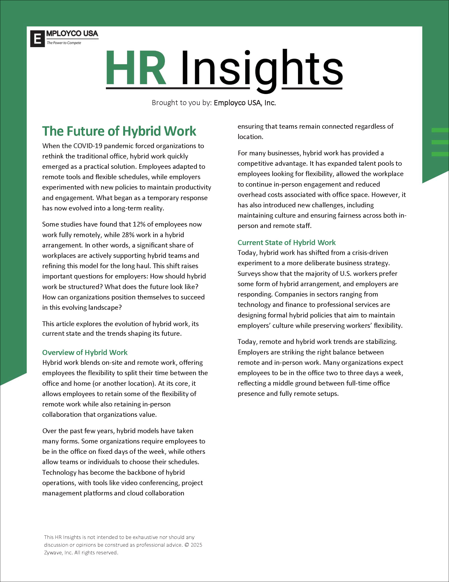 HR Insights: The Future of Hybrid Work