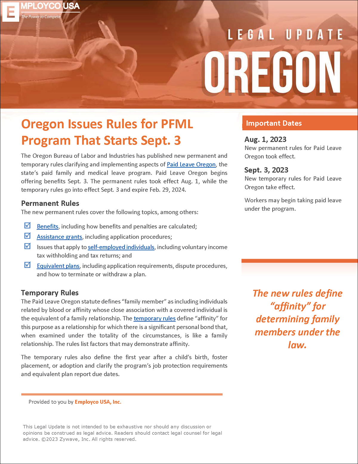 Oregon Legal Update