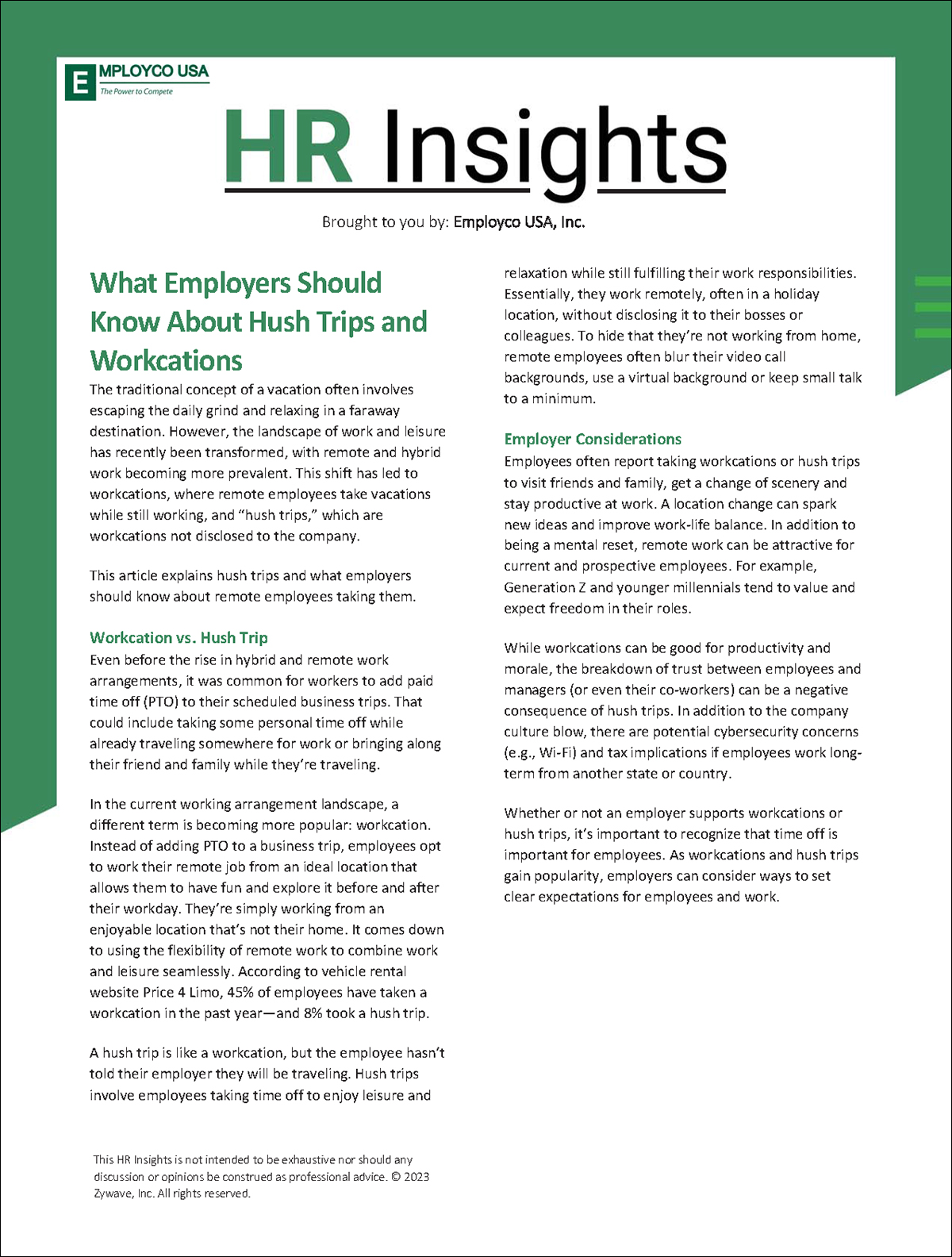 HR Insights: What Employers Should Know About Hush Trips and Workcations
